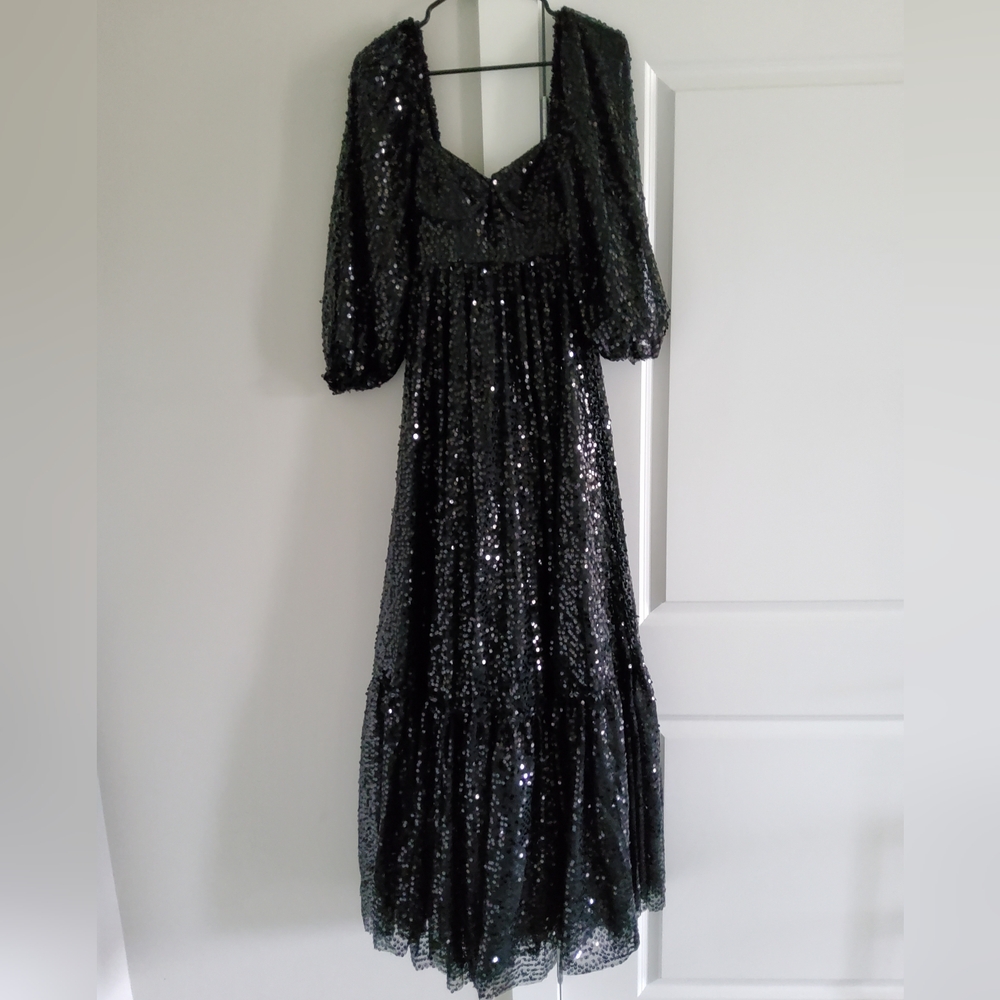 Selkie Black Princess Sequin Gown - Picture 2 of 16